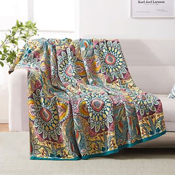 Unikome Super Soft Breathable Cotton Throw Blanket - Lightweight Textured Blanket, 60x80"