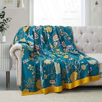 Unikome Super Soft Breathable Cotton Throw Blanket - Lightweight Textured Blanket