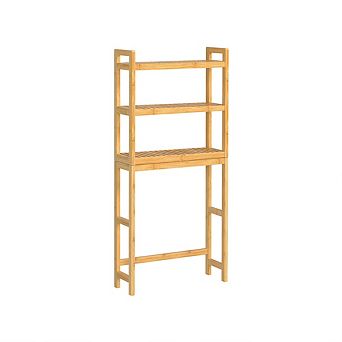 Over-the-toilet Storage, 3 tier Bamboo Bathroom Organizer With Adjustable Shelves