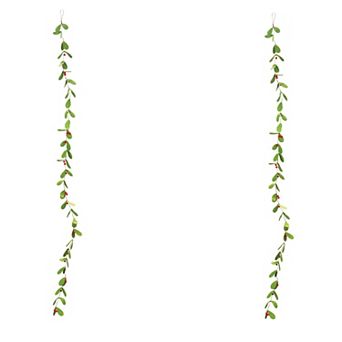 Fabric Mistletoe String Garland (Set of 2)