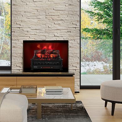 20 Inch Electric Fireplace Heater with Realistic Pinewood Ember Bed