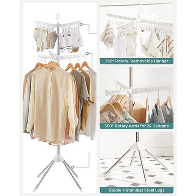 2-tier Clothes Drying Rack, 73.2 Inches High Folding Laundry Drying Rack