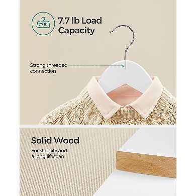 20-pack Solid Wood Children’s Hangers, With Trousers Bar, Shoulder Notches