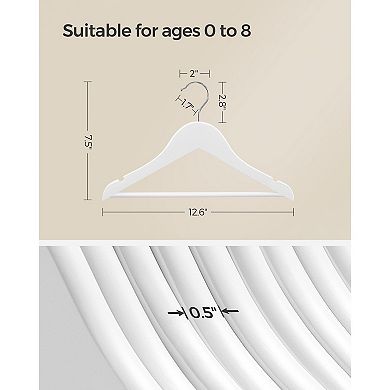 20-pack Solid Wood Children’s Hangers, With Trousers Bar, Shoulder Notches