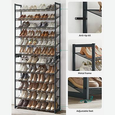 Shoe Rack, 12-tier Tall Metal Shoe Storage Organizer, Set Of 2 6-tier Big Stackable Shoes Rack Shelf