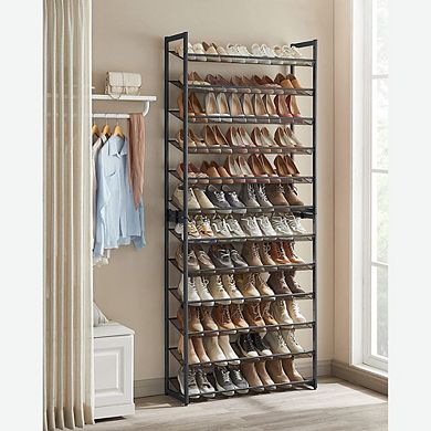 Shoe Rack, 12-tier Tall Metal Shoe Storage Organizer, Set Of 2 6-tier Big Stackable Shoes Rack Shelf