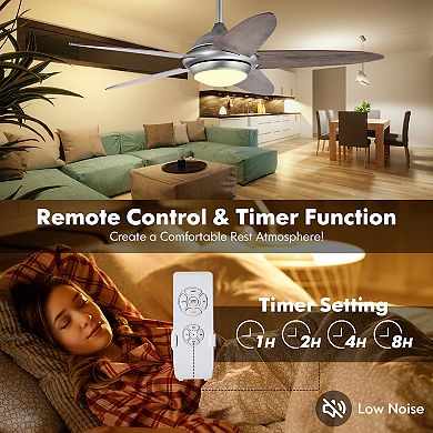 52 Inch Ceiling Fan with Lights and 3 Lighting Colors