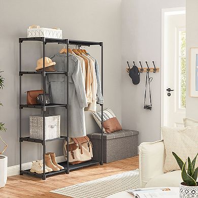 Freestanding Closet Organizer, Portable Wardrobe with Hanging Rods, Clothes Rack, Storage Organizer