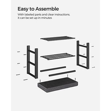 3-tier Shoe Rack For Entryway, Storage Organizer With Foam Padded Seat
