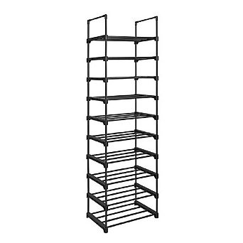 Large 10-Shelf Shoe Rack, Iron Shoe Storage Organizer, Customizable Design