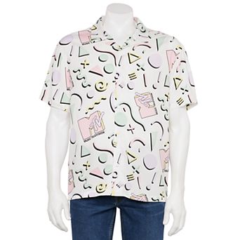Men's MTV 90's Print Button Front Top