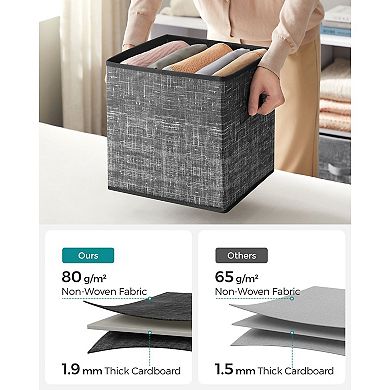 Set Of 6 Fabric Storage Bins, Cube Storage Bins, Fabric Storage Bins With Dual Handles