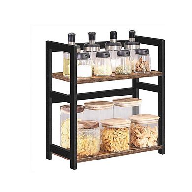 Spice Rack, 2-Tier Counter Shelf, Desktop Storage Organizer, for Countertop
