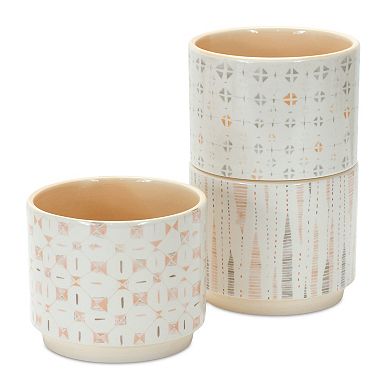 Blush Patterned Stacking Pot (set Of 3)
