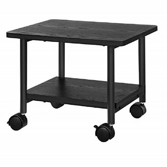 Industrial Under Desk Printer Stand, 2 tier Mobile Machine Cart With Shelf