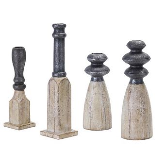 Contemporary Assorted Candle Holder Sticks (set Of 4)