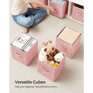 Set Of 6 Fabric Storage Bins, Cube Storage Bins, Fabric Storage Bins With Dual Handles
