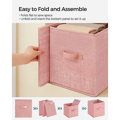 Set Of 6 Fabric Storage Bins, Cube Storage Bins, Fabric Storage Bins With Dual Handles