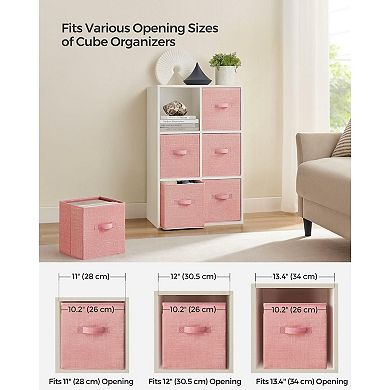 Set Of 6 Fabric Storage Bins, Cube Storage Bins, Fabric Storage Bins With Dual Handles
