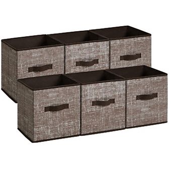 Set Of 6 Fabric Storage Bins, Cube Storage Bins, Fabric Storage Bins With Dual Handles