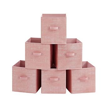 Set Of 6 Fabric Storage Bins, Cube Storage Bins, Fabric Storage Bins With Dual Handles