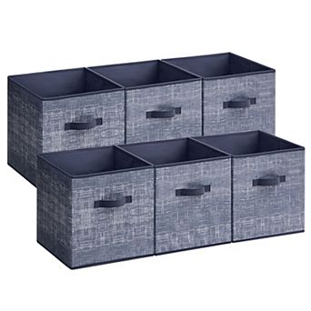 Set Of 6 Fabric Storage Bins, Cube Storage Bins, Fabric Storage Bins With Dual Handles