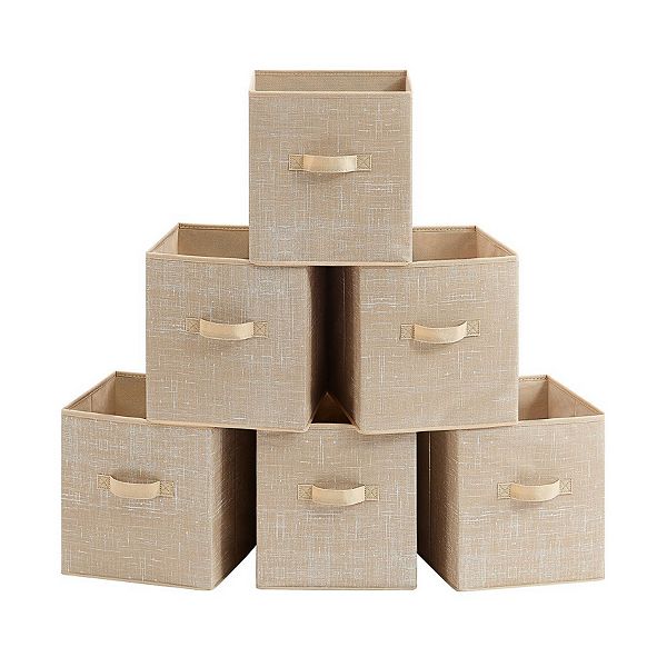 Set Of 6 Fabric Storage Bins, Cube Storage Bins, Fabric Storage Bins