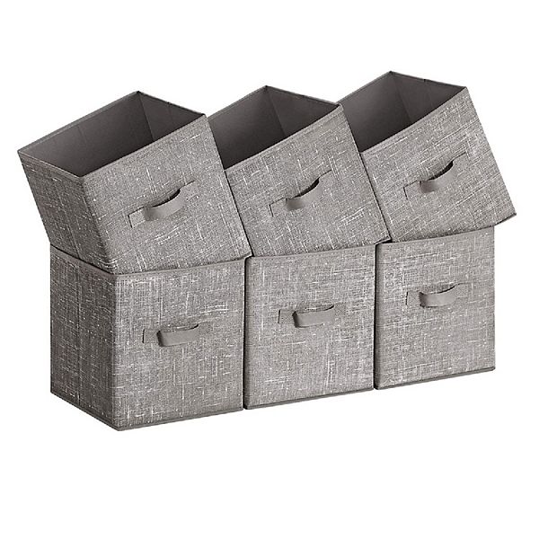 Set Of 6 Fabric Storage Bins, Cube Storage Bins, Fabric Storage Bins