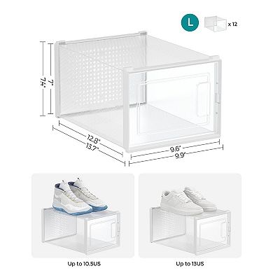 Pack Of 12 Stackable Shoe Storage Organizers, Versatile For Sneakers