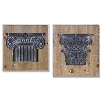 Vintage Pillar Design Wall Plaque (set Of 2)
