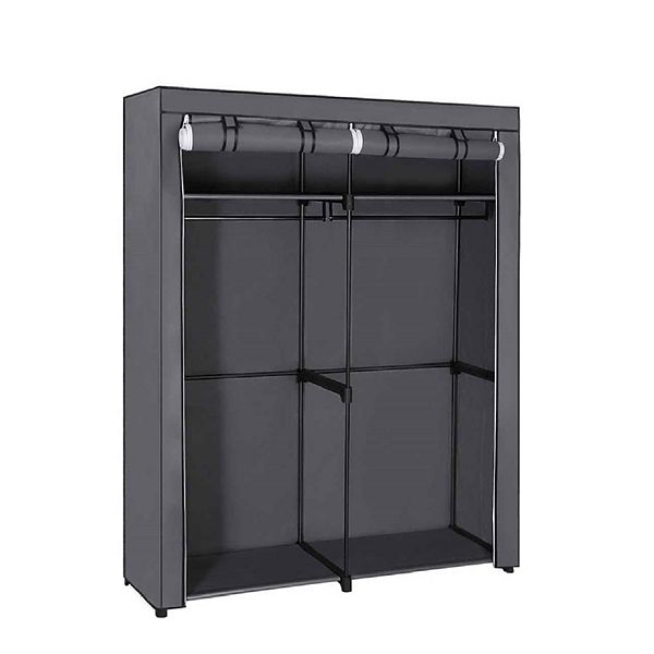 Closet Storage Organizer, Portable Wardrobe with Hanging Rods, Clothes