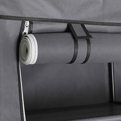 Closet Storage Organizer, Portable Wardrobe with Hanging Rods, Clothes Rack, Foldable, Cloakroom