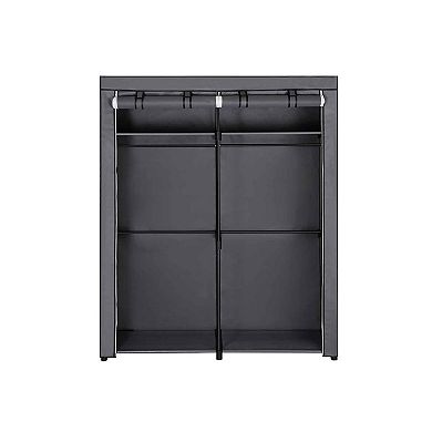 Closet Storage Organizer, Portable Wardrobe with Hanging Rods, Clothes Rack, Foldable, Cloakroom