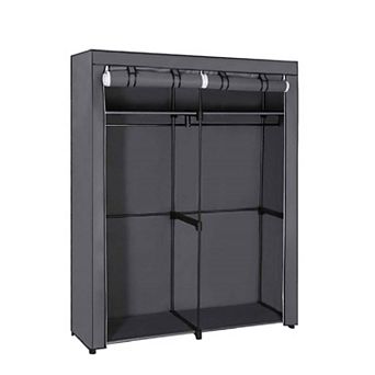 Closet Storage Organizer, Portable Wardrobe with Hanging Rods, Clothes Rack, Foldable, Cloakroom