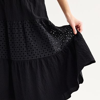 Women's Nine West Eyelet Midi Skirt