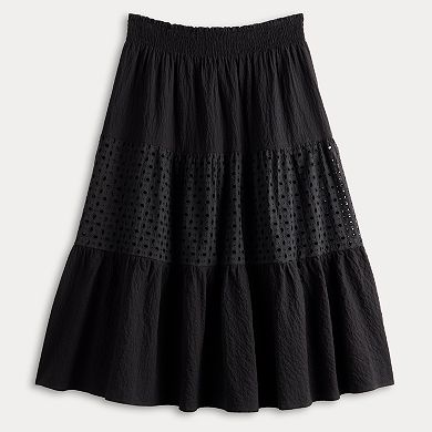 Women's Nine West Eyelet Midi Skirt