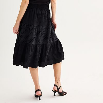 Women's Nine West Eyelet Midi Skirt