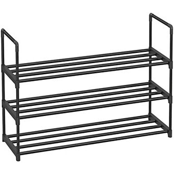 Shoe Rack, 3 tier Shoe Storage Organizer, Metal Shoe Shelf, 12 to 15 Pairs Shoes