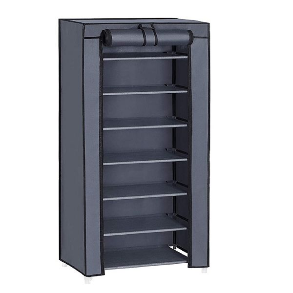 Shoe Rack, 7tier Shoe Storage With Fabric Cover, Shoe Storage