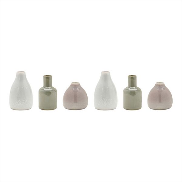 Ceramic Deocrative Bud Vase (Set Of 6)