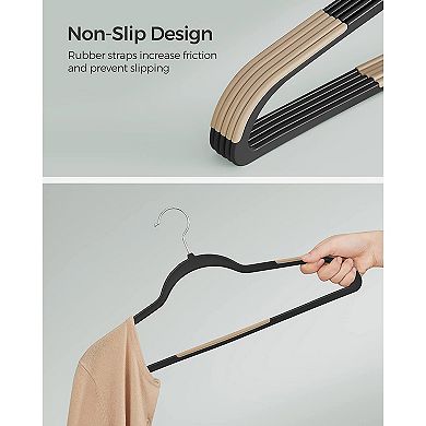 Clothes Hangers, Pack of 50 Plastic Coat Hangers, Non-Slip, Space-Saving, Swivel Hook