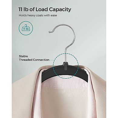 Clothes Hangers, Pack of 50 Plastic Coat Hangers, Non-Slip, Space-Saving, Swivel Hook