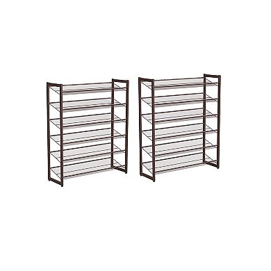 12-Tier Shoe Rack, Stackable 6-Tier Shoe Organizers, 48-60 Pairs of Shoes, Large Capacity