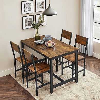 Dining Chair Set Of 2, Accent Chair, Industrial, Steel Frame, For Dining Room, Kitchen, Rustic Brown