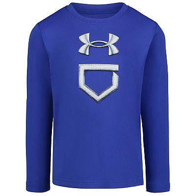 Under Armour Boy s Baseball Tech Long Sleeve T Shirt in Blue 5