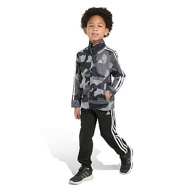 Boys 4-7 adidas Allover Camo Print Zip-Up Jacket & 3-Stripe Pants Set