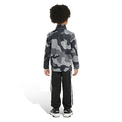 Boys 4-7 adidas Allover Camo Print Zip-Up Jacket & 3-Stripe Pants Set