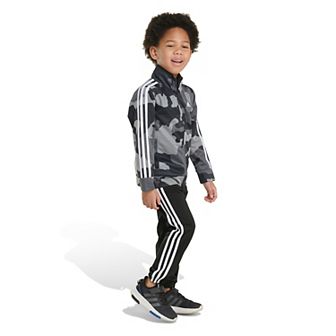 Boys 4-7 adidas Allover Camo Print Zip-Up Jacket & 3-Stripe Pants Set
