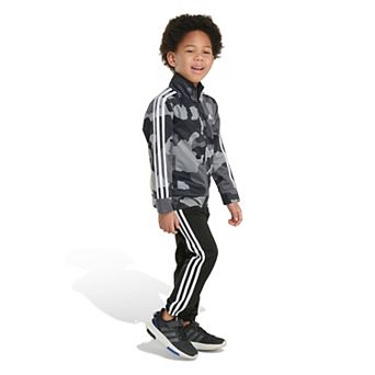 Boys 4-7 adidas Allover Camo Print Zip-Up Jacket & 3-Stripe Pants Set
