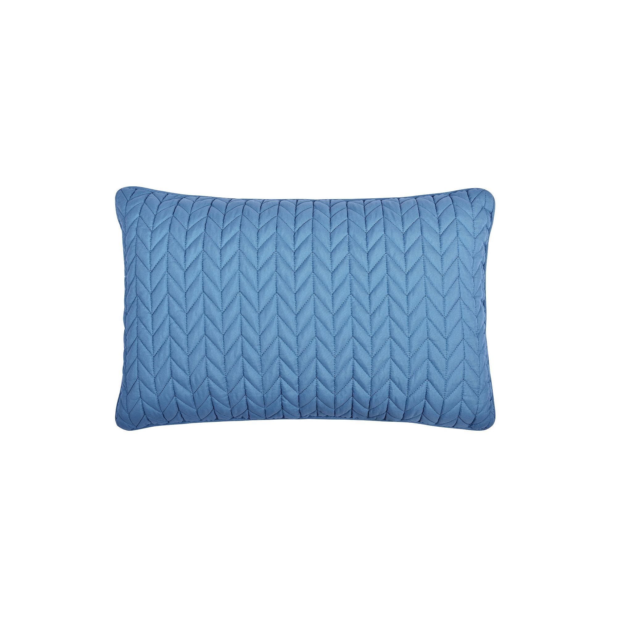 Five Queens Court Cabo Quilted Boudoir Decorative Throw Pillow, Blue
